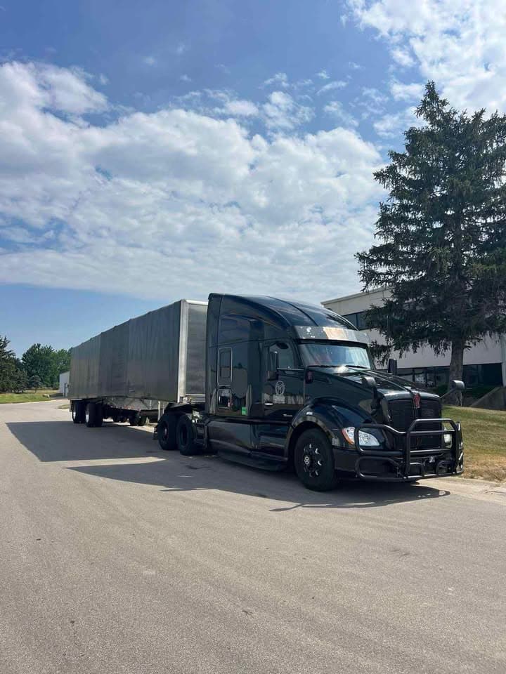 Conestoga trailer in loading yard